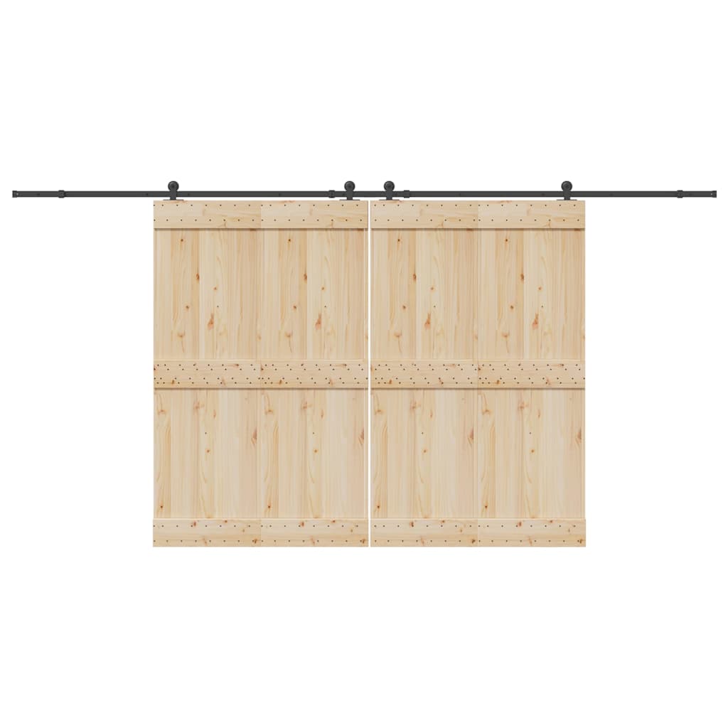 Kit de ferragens para porta deslizante 427 cm aço preto