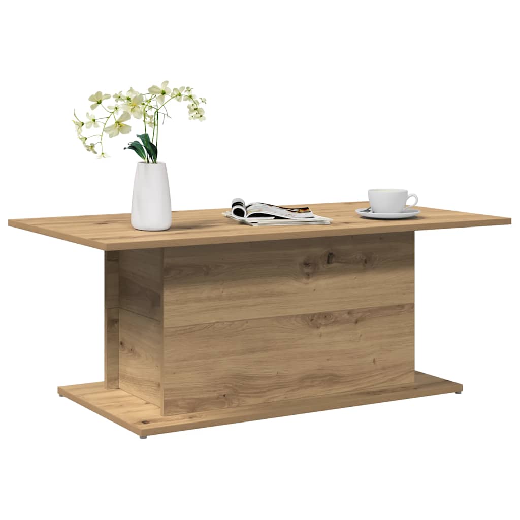 Mesa centro 102x55,5x40cm derivados madeira carvalho artisiano