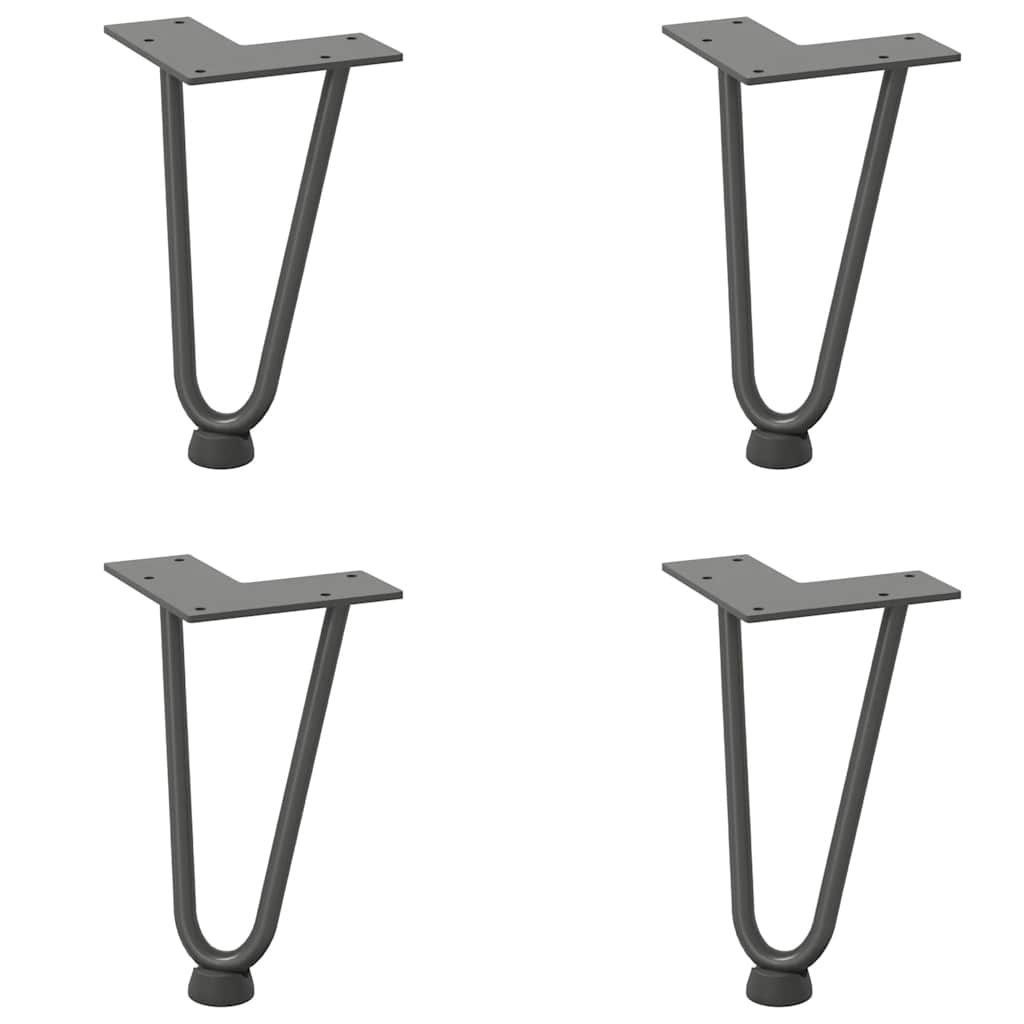 Pernas de grampo para mesa de centro 4 peças antracite 20 cm aço maciço