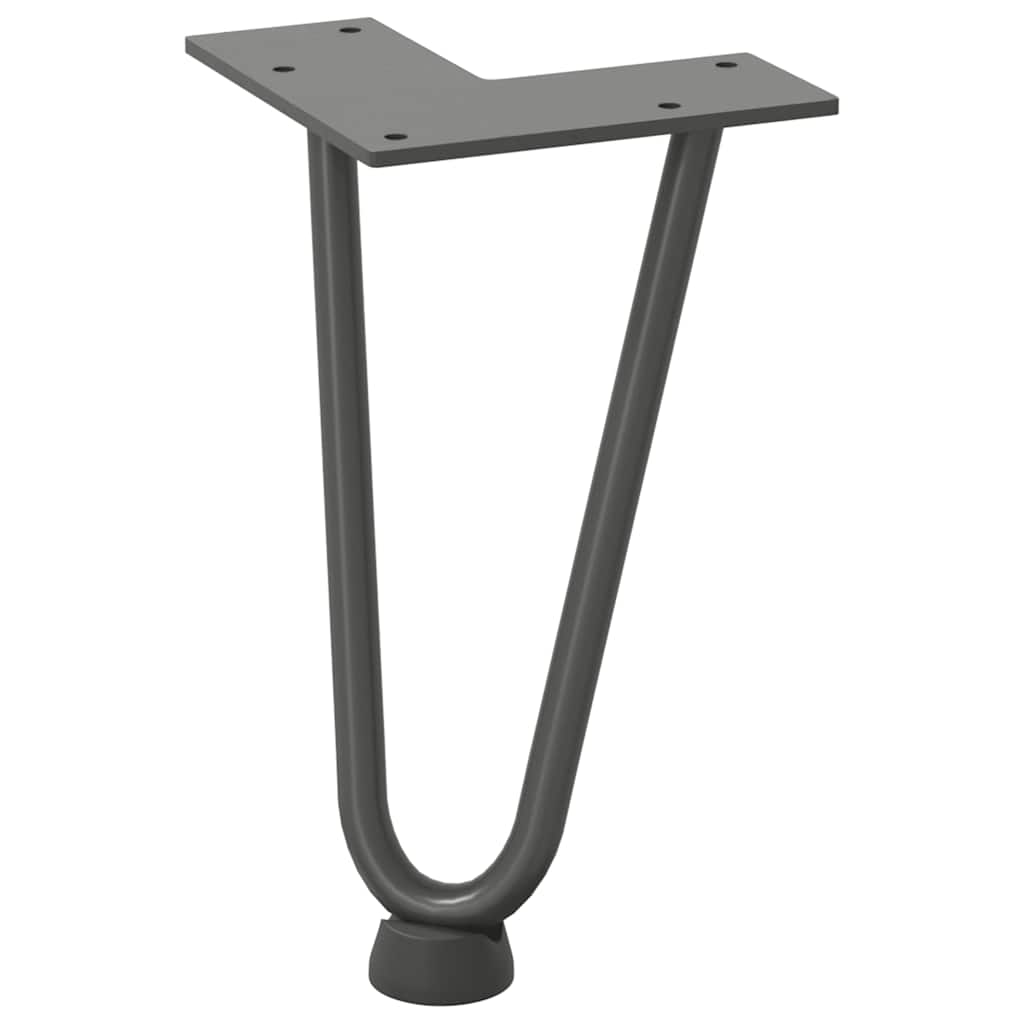 Pernas de grampo para mesa de centro 4 peças antracite 20 cm aço maciço