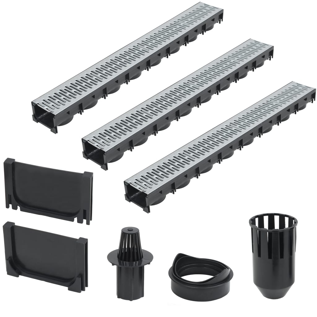 Canais de drenagem 3 pcs aço galvanizado 3 m
