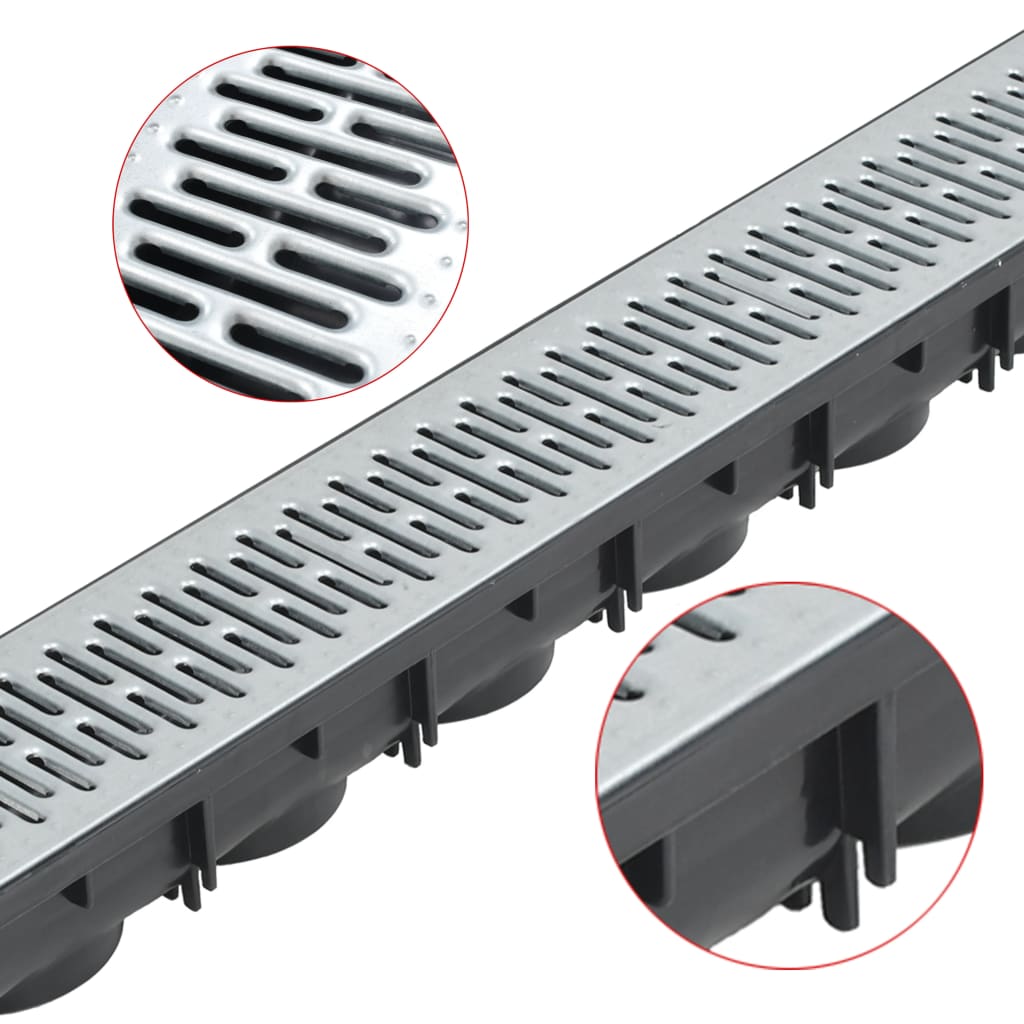 Canais de drenagem 3 pcs aço galvanizado 3 m
