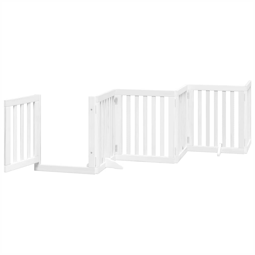 Portão p/ cães com porta dobrável 15 painéis 750cm álamo branco