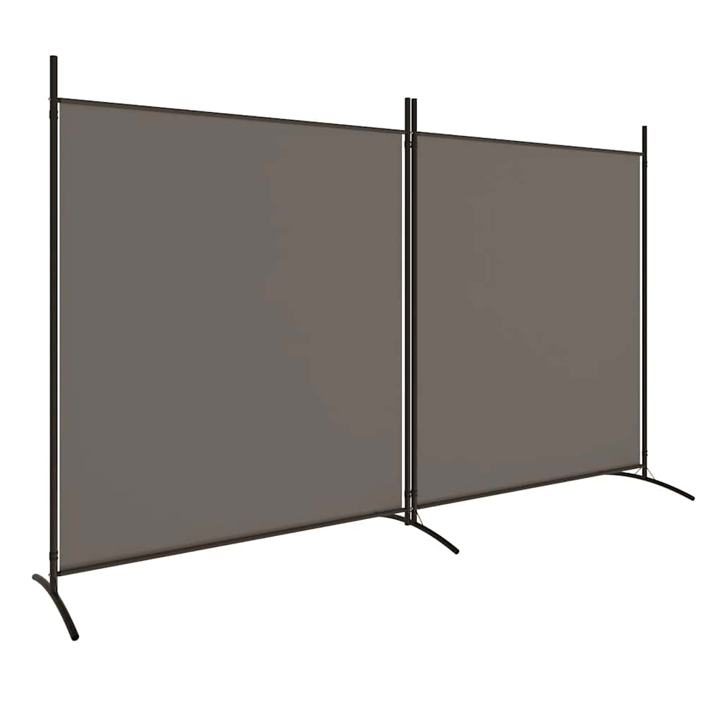 Divisória/biombo com 2 painéis 348x180 cm tecido antracite