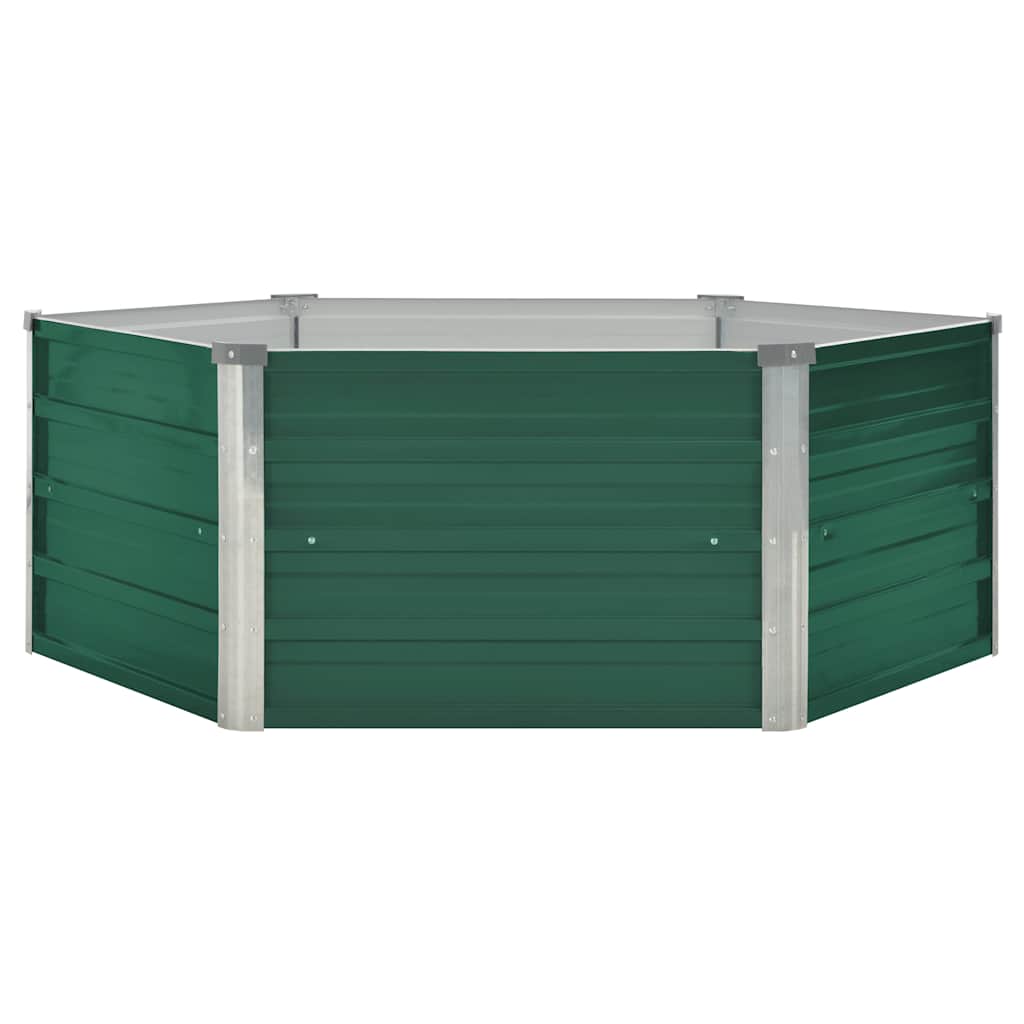 Canteiro de jardim elevado 129x129x45 cm aço galvanizado verde