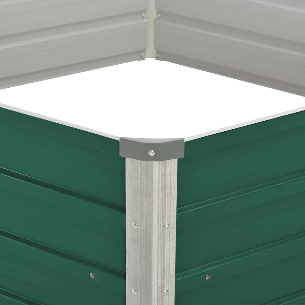 Canteiro de jardim elevado 129x129x45 cm aço galvanizado verde