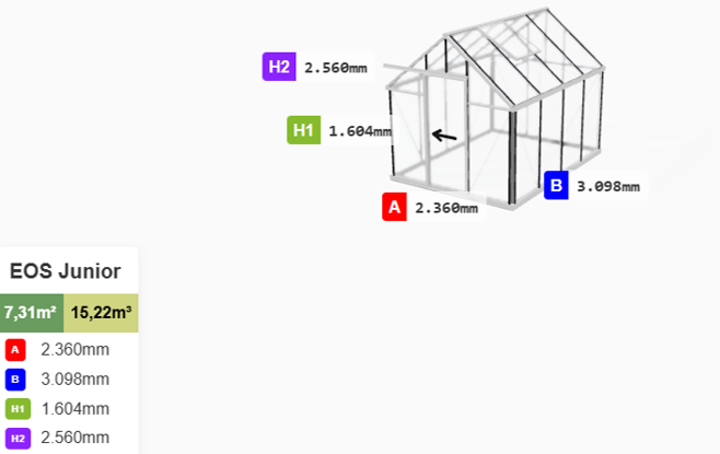 Estufa de Vidro Kepler – 7,3 a 10,8 m²