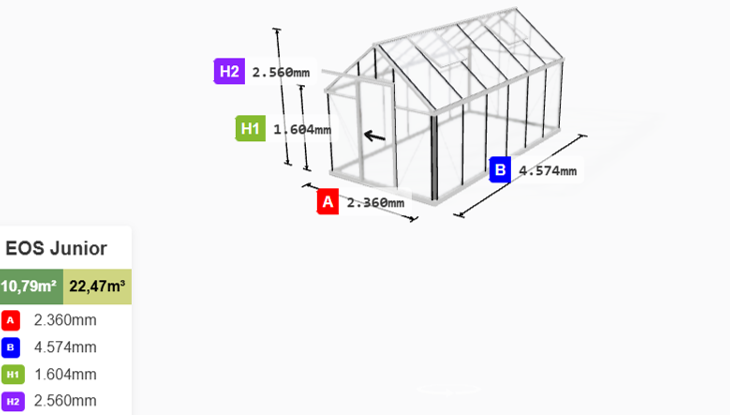 Estufa de Vidro Kepler – 7,3 a 10,8 m²