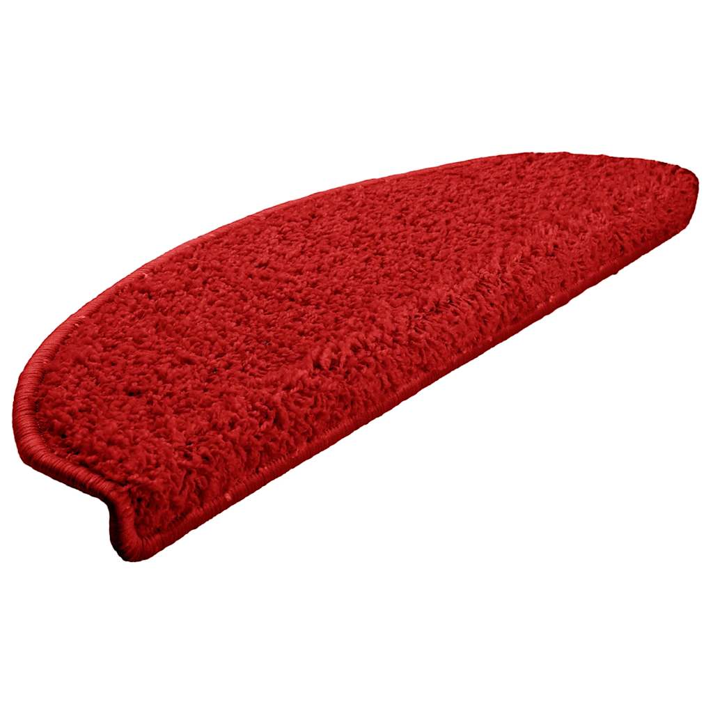 Tapetes de escada 30 peças 65x21x4 cm vermelho semicircular grande