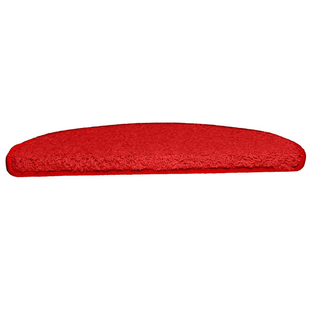 Tapetes de escada 30 peças 65x21x4 cm vermelho semicircular grande