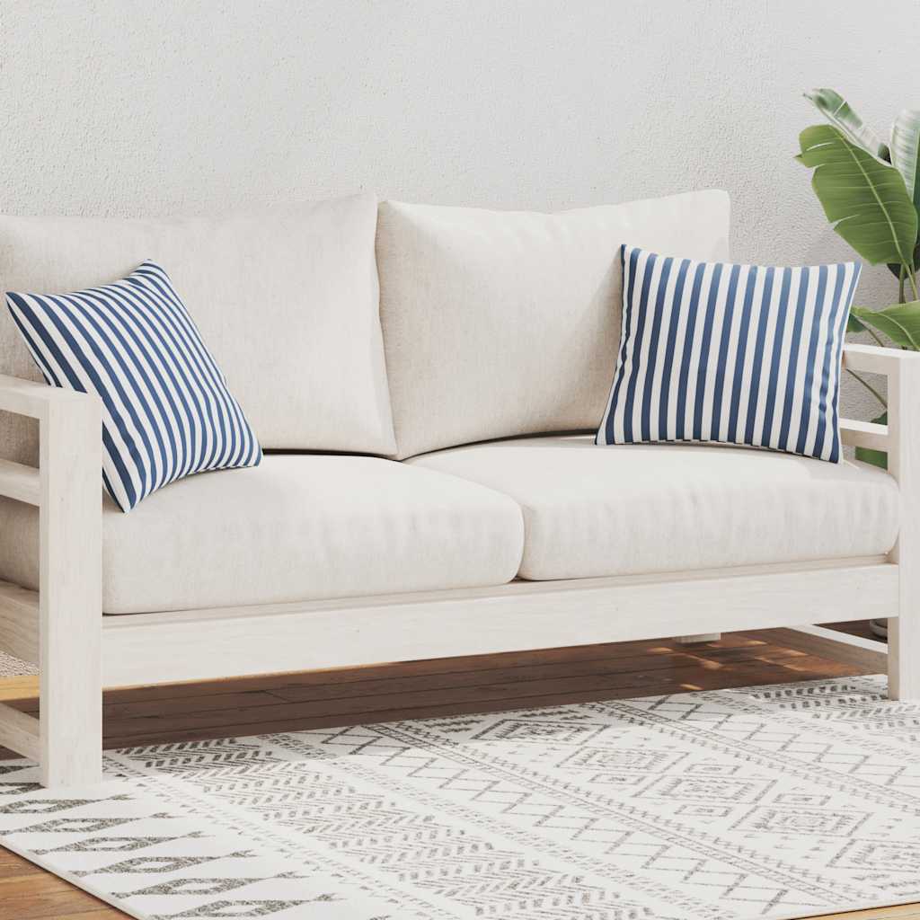 Almofadas para exterior 2 pcs 45x45 cm riscas azul-marinho