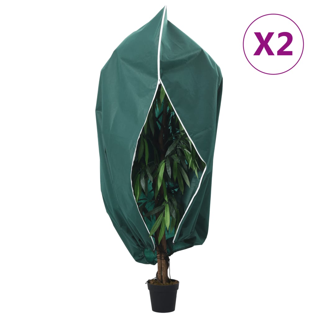 Coberturas para plantas com fecho 2 pcs 70 g/m² 1,55x1,55 m