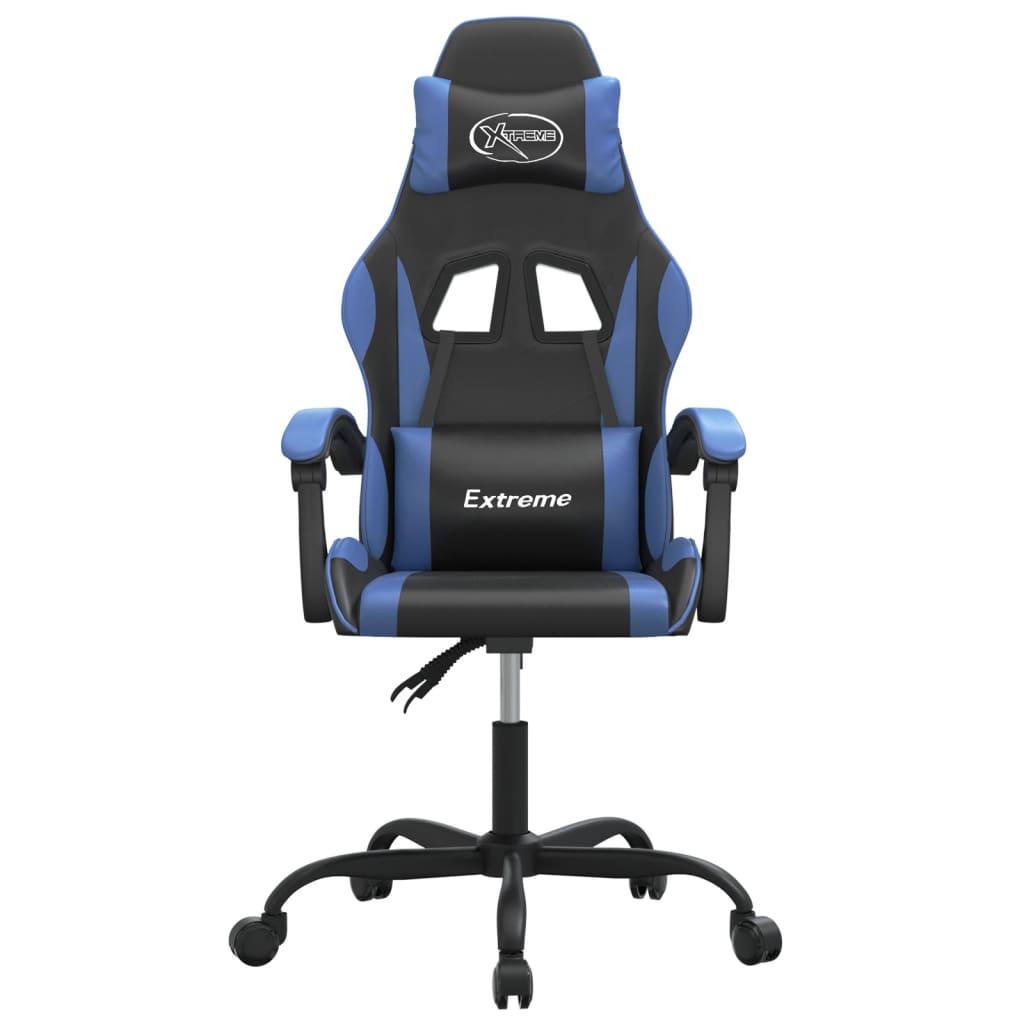 Cadeira de gaming couro artificial preto e azul