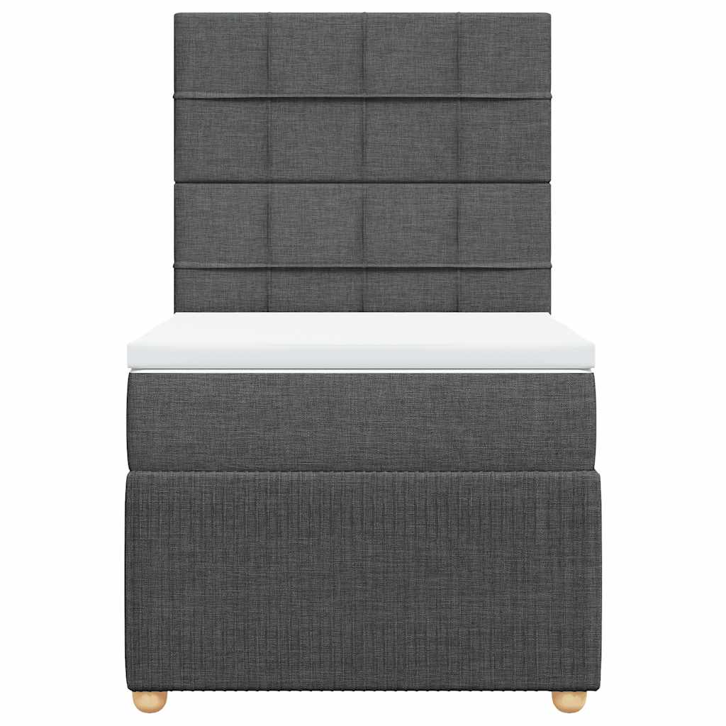 Cama com molas/colchão 90x200 cm tecido cinzento-escuro