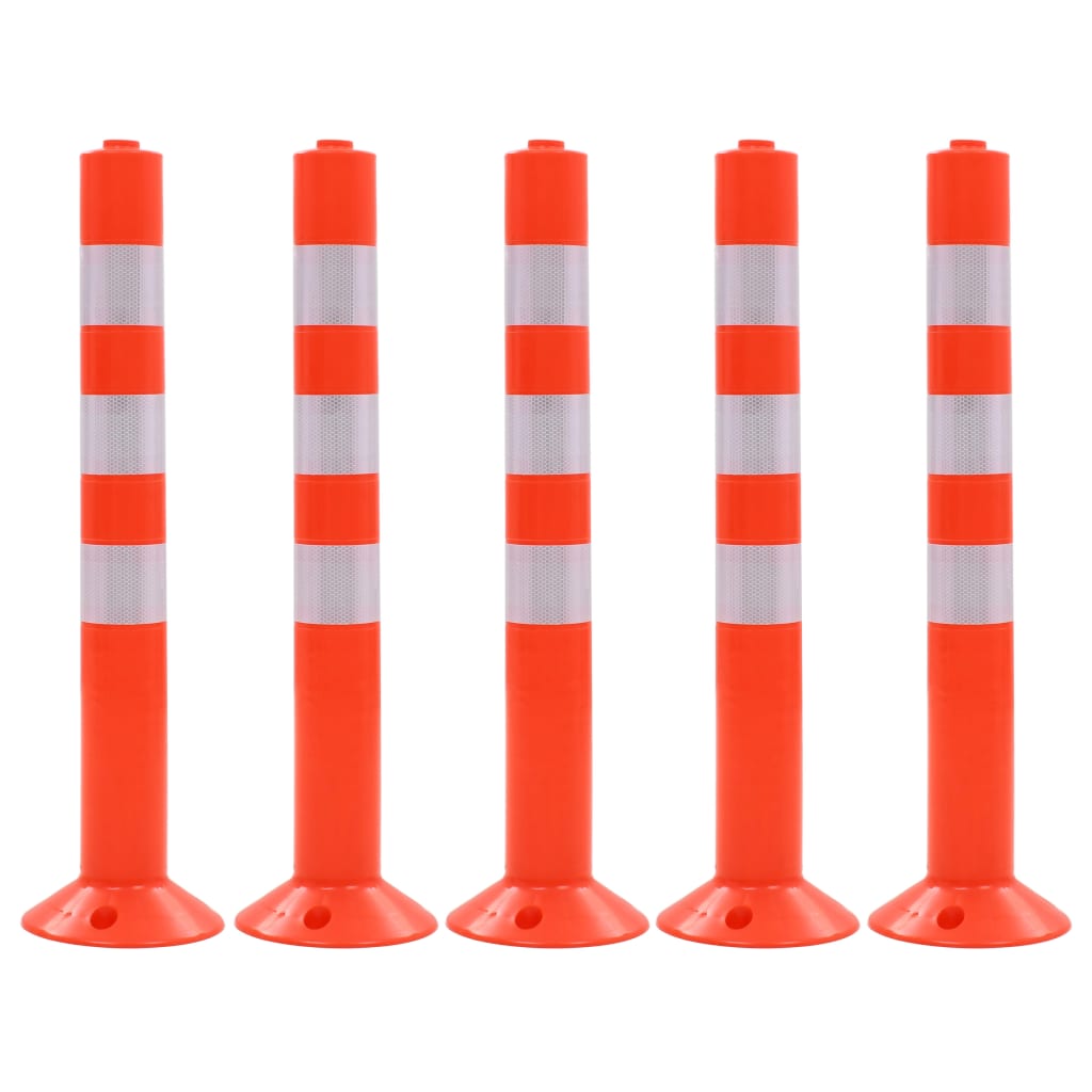 Poste de amarração p/ controlo do trânsito 5 pcs plástico 75 cm