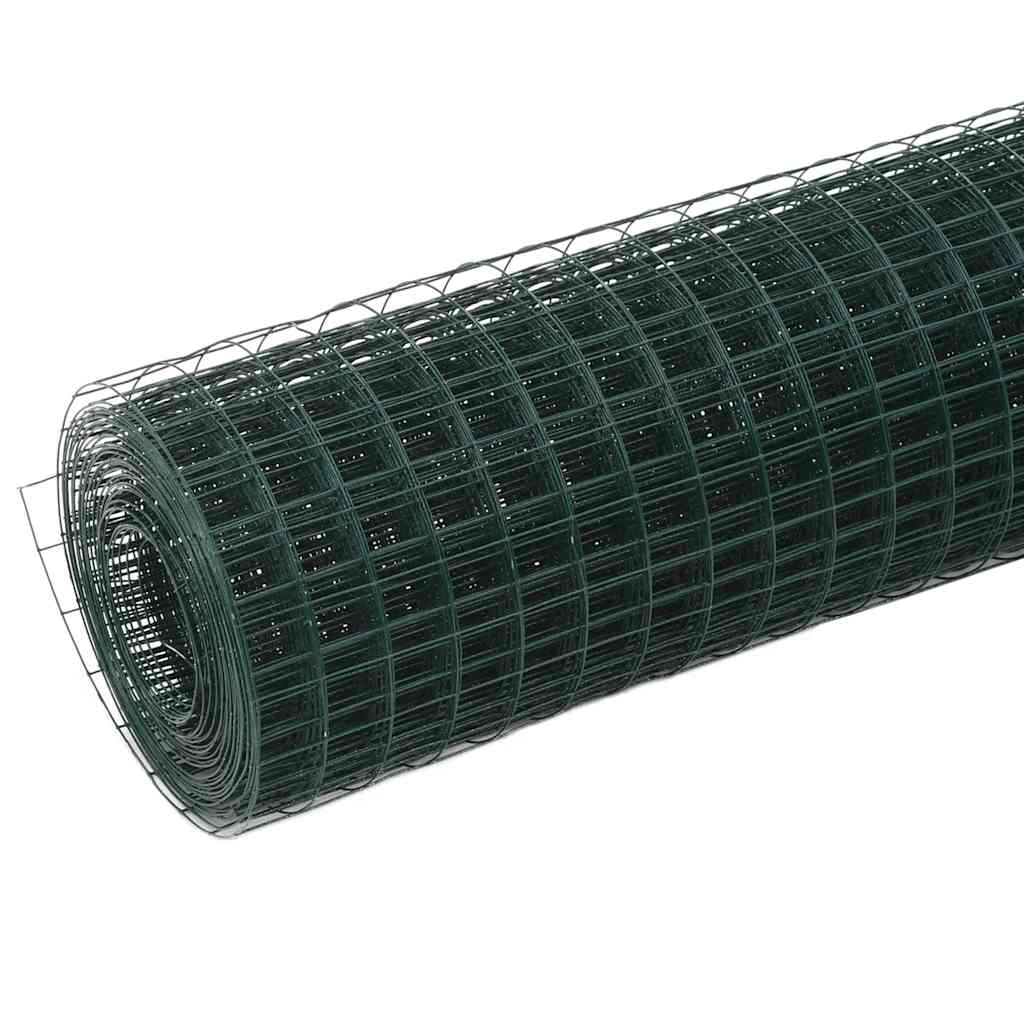 Cerca arame galinheiro 10x0,5 m aço c/ revestimento PVC verde