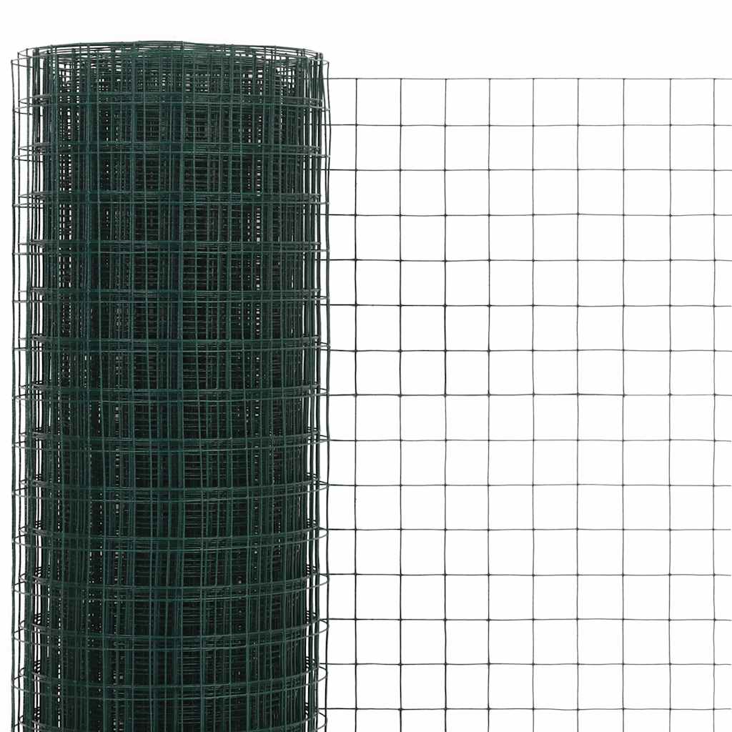 Cerca arame galinheiro 10x0,5 m aço c/ revestimento PVC verde