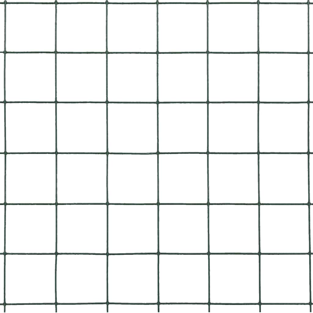 Cerca arame galinheiro 10x0,5 m aço c/ revestimento PVC verde