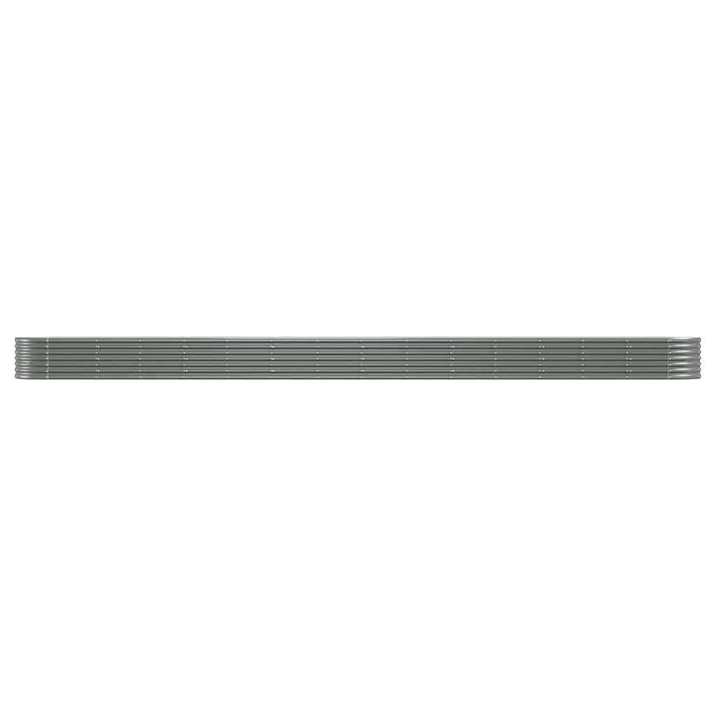 Canteiro elevado jardim 620x80x36cm aço galvanizado cinzento