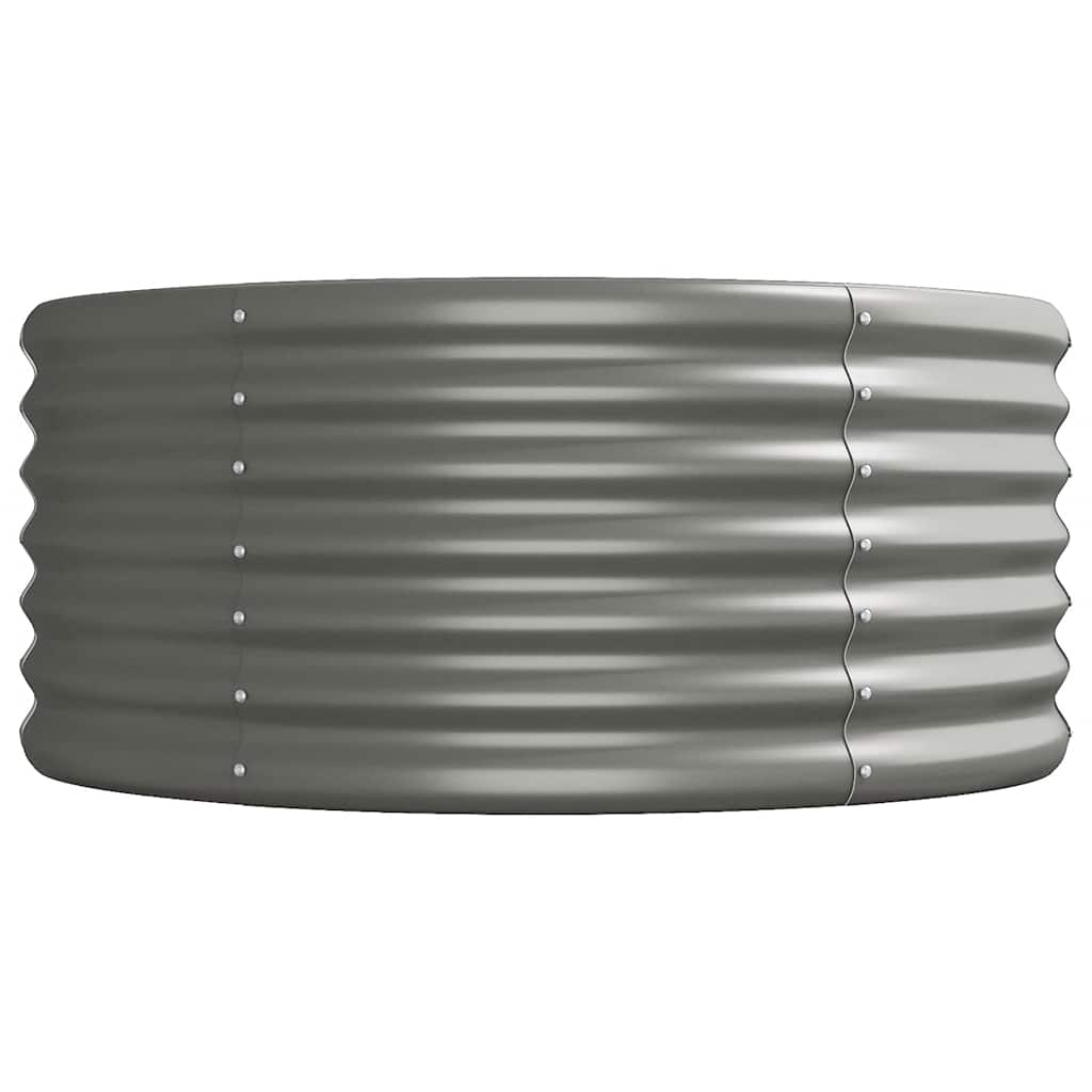 Canteiro elevado jardim 620x80x36cm aço galvanizado cinzento