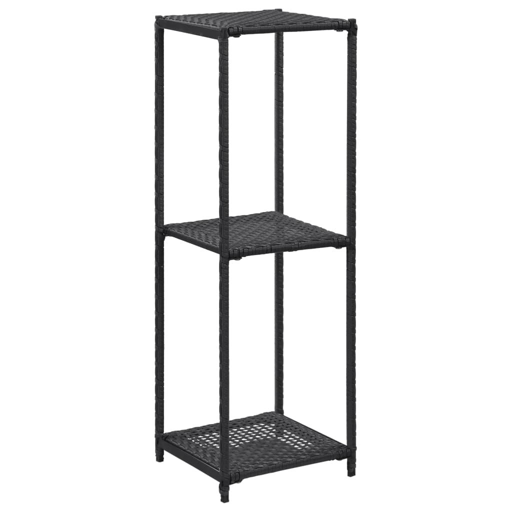 Estante de arrumação 30x30x90 cm vime PE preto