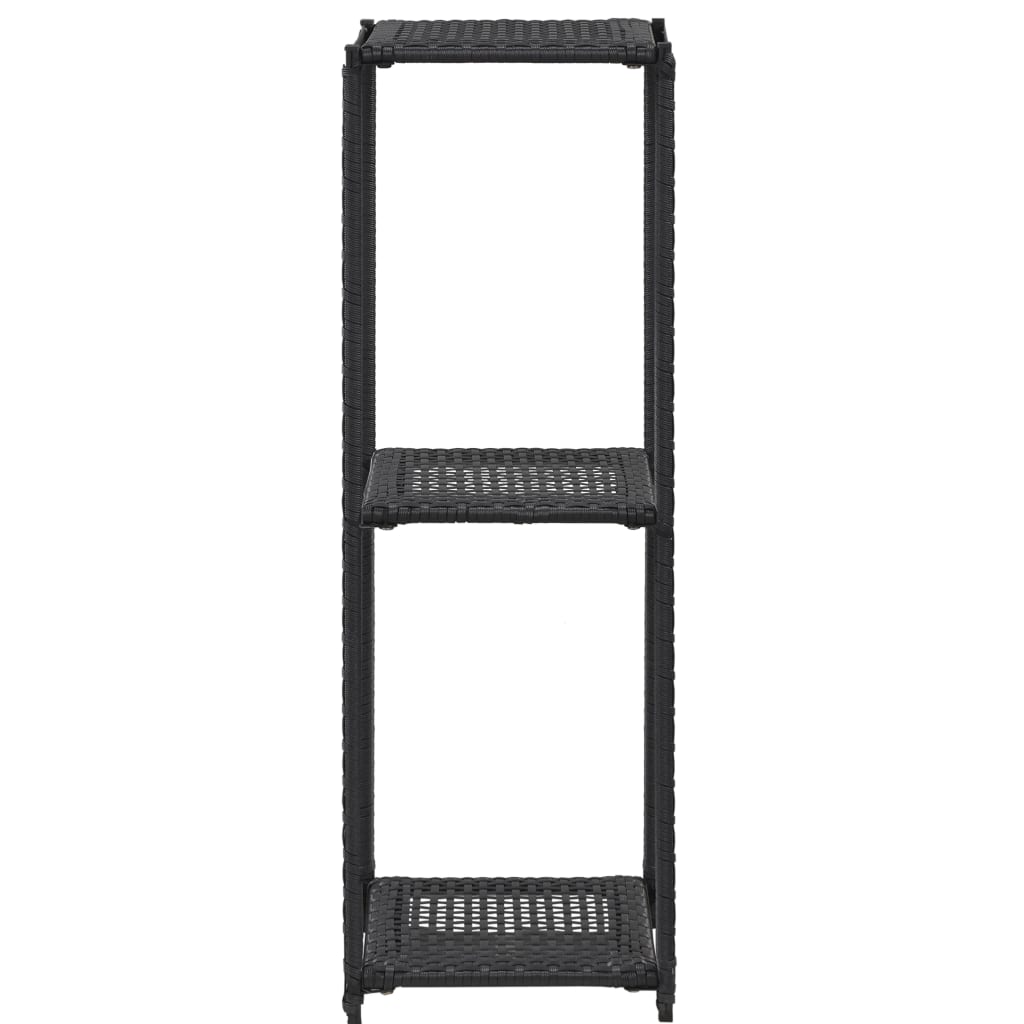 Estante de arrumação 30x30x90 cm vime PE preto