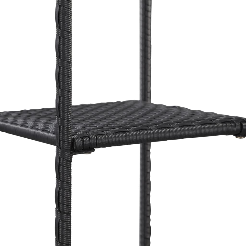 Estante de arrumação 30x30x90 cm vime PE preto