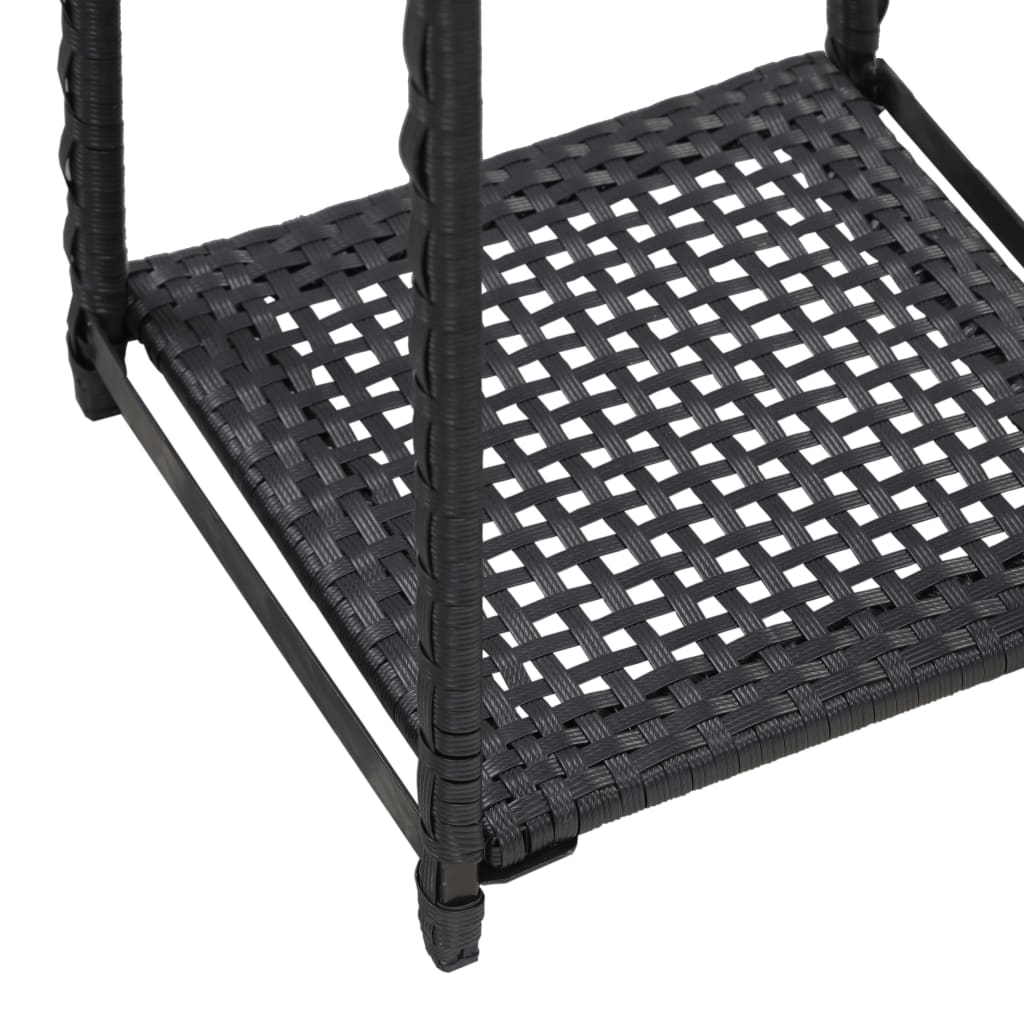 Estante de arrumação 30x30x90 cm vime PE preto