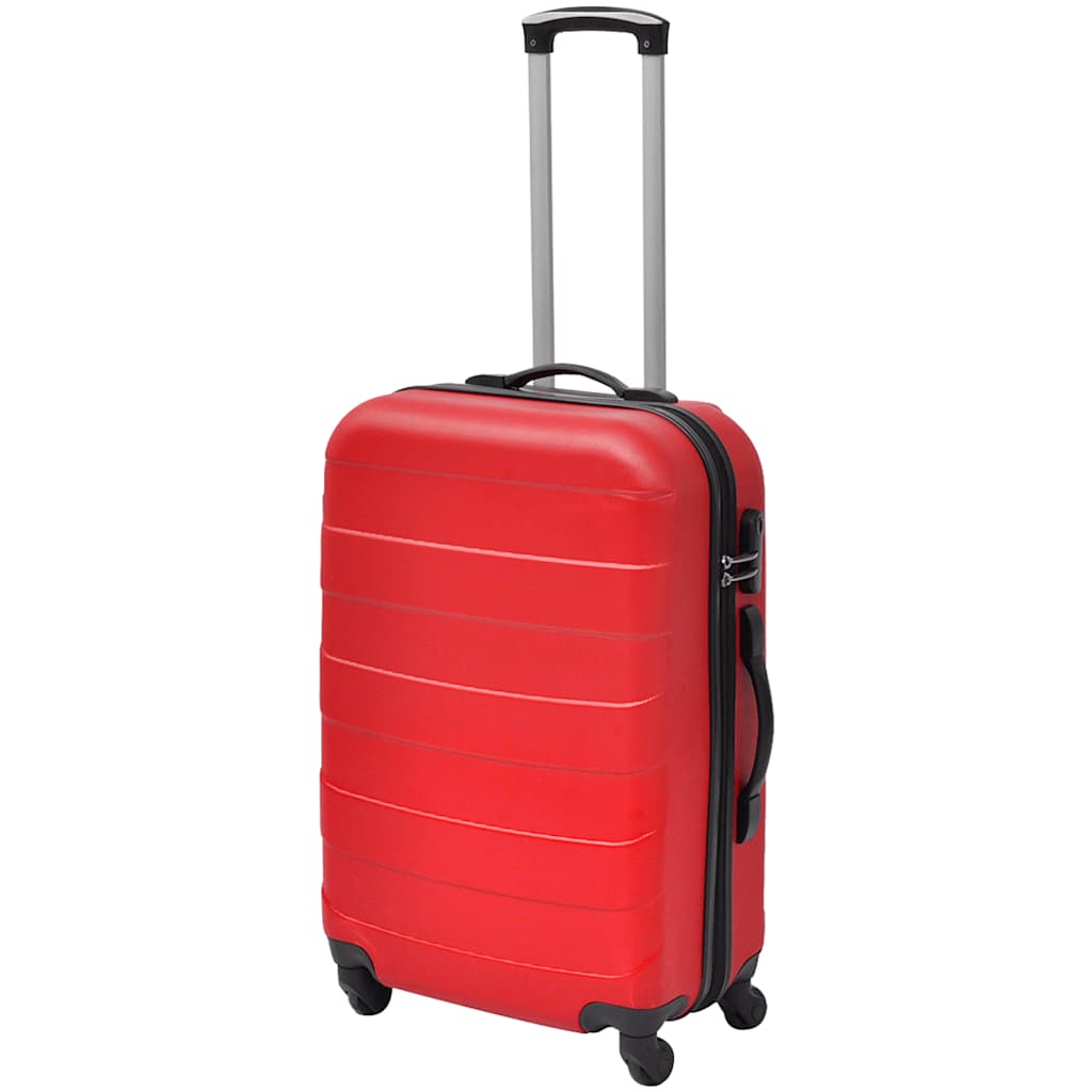 Conjunto de tróleis estojo rígido 3 pcs 45,5/55/66 cm vermelho