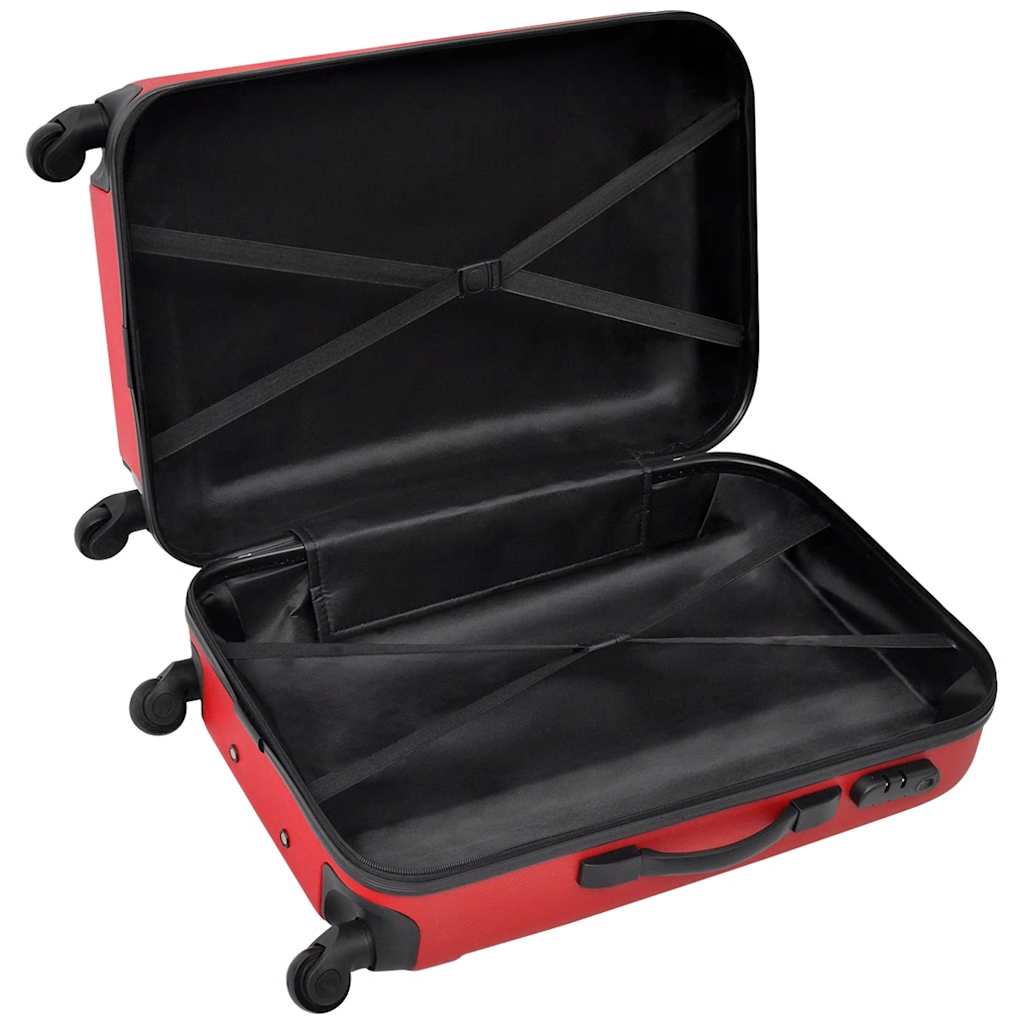 Conjunto de tróleis estojo rígido 3 pcs 45,5/55/66 cm vermelho