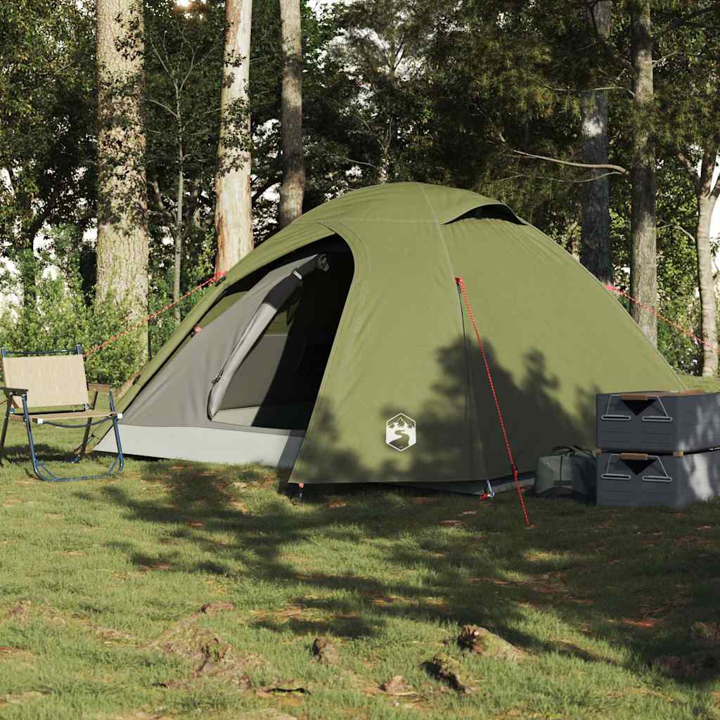 Tenda campismo cúpula p/ 3 pessoas impermeável verde azeitona