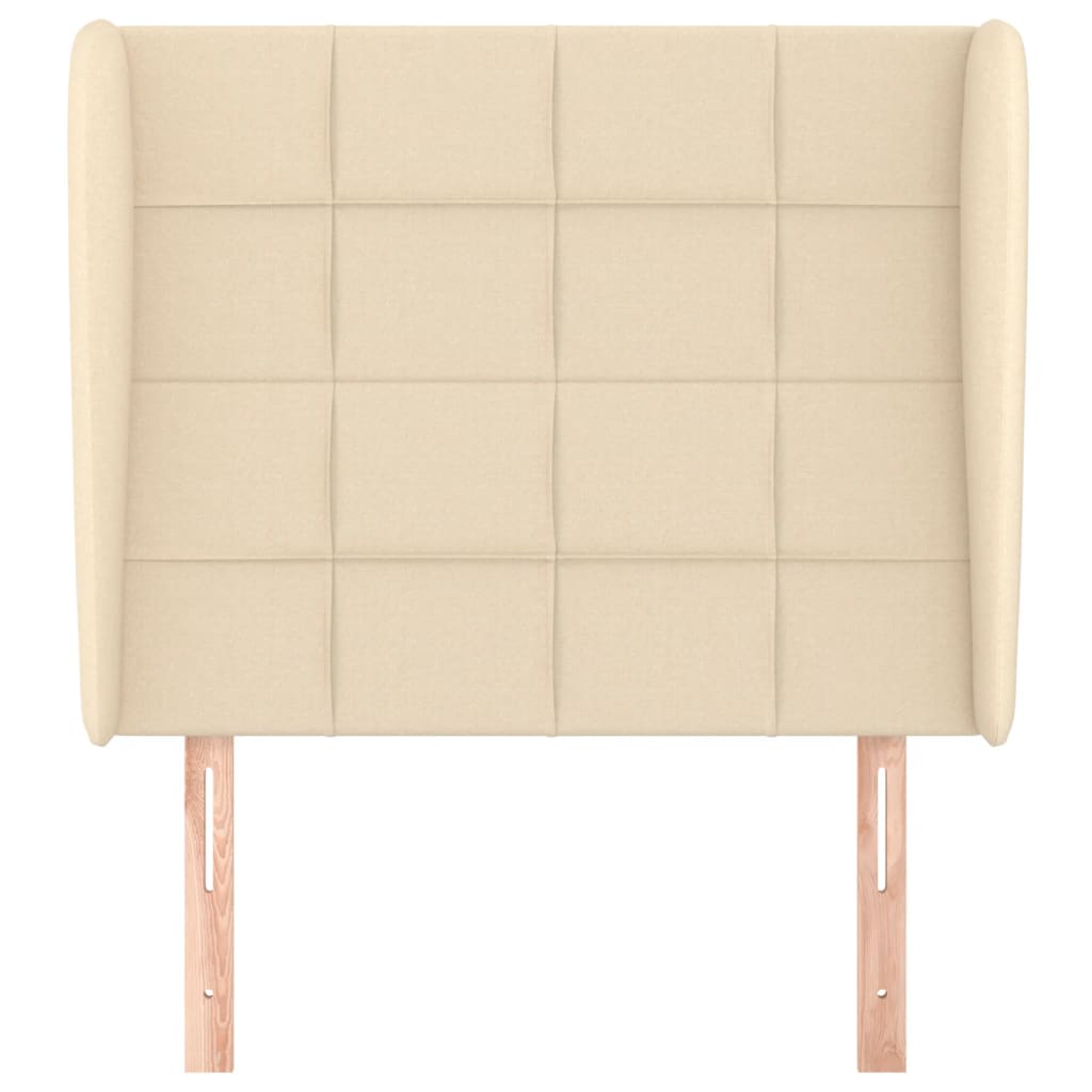 Cabeceira de cama c/ abas tecido 83x23x118/128 cm creme