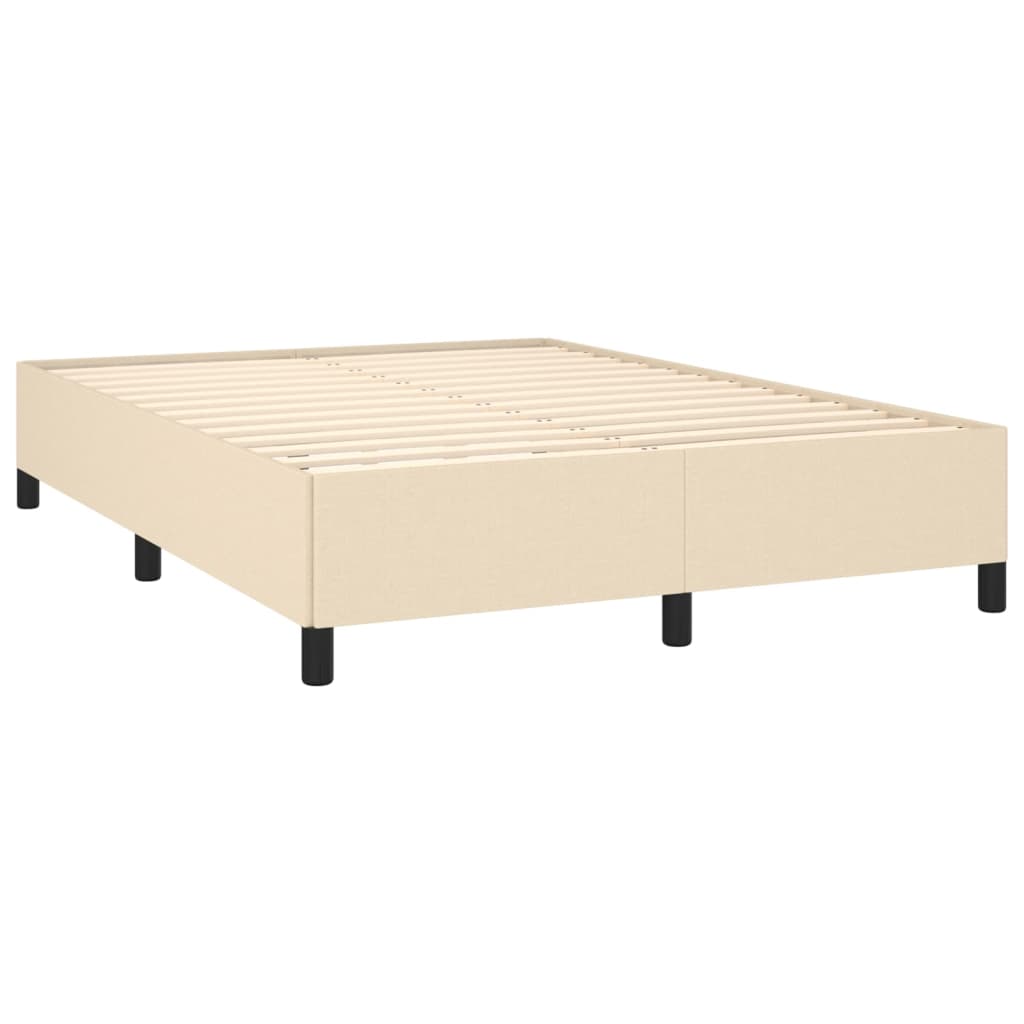 Estrutura de cama sem colchão 140x190 cm tecido cor creme