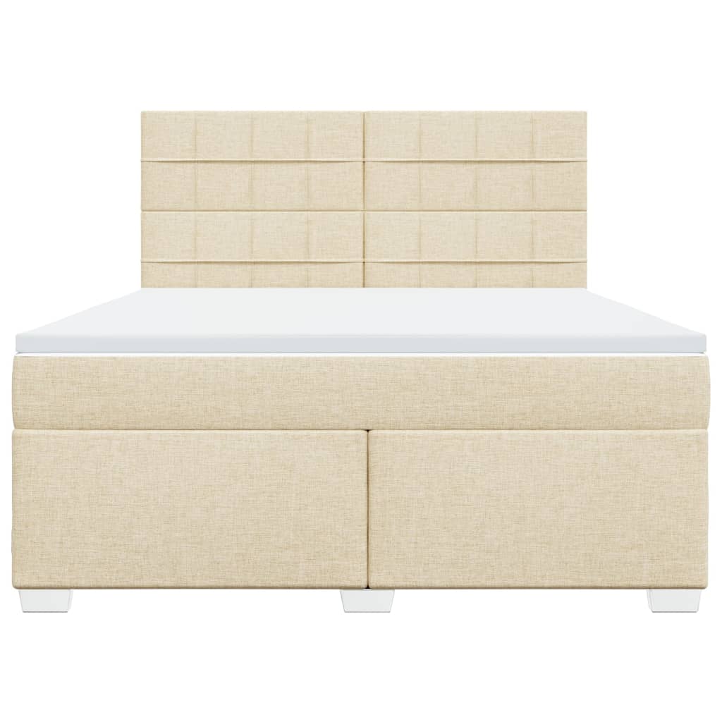 Cama com molas/colchão 180x200 cm tecido cor creme