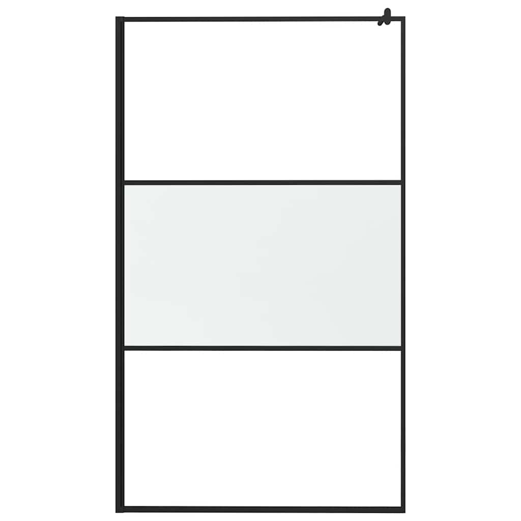 Divisória de chuveiro 115x195 cm vidro semiopaco esg preto