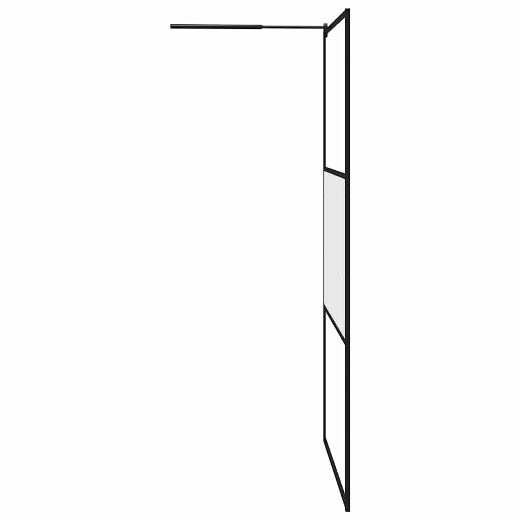 Divisória de chuveiro 115x195 cm vidro semiopaco esg preto