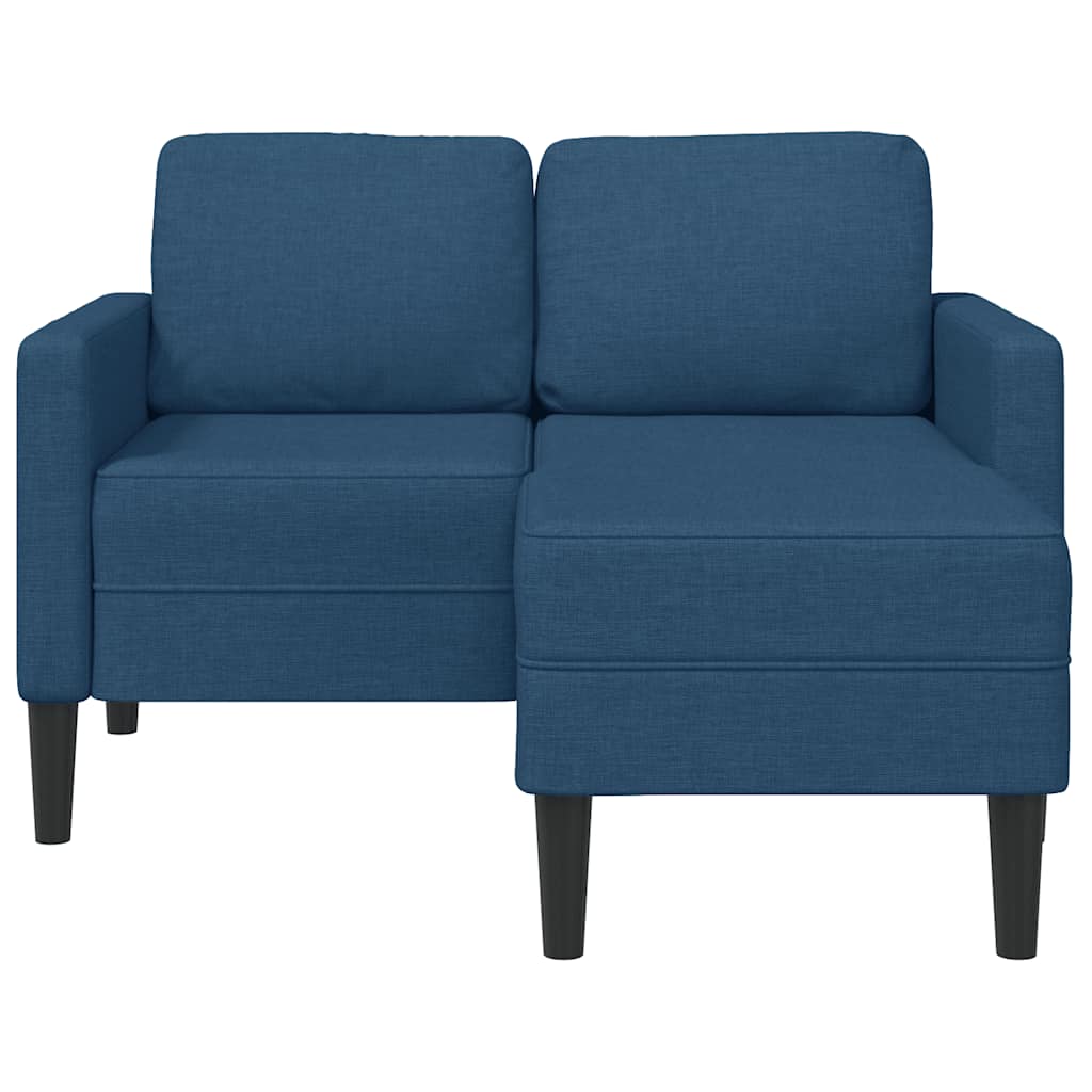 Sofá 2 lugares com chaise em l 125 cm tecido azul