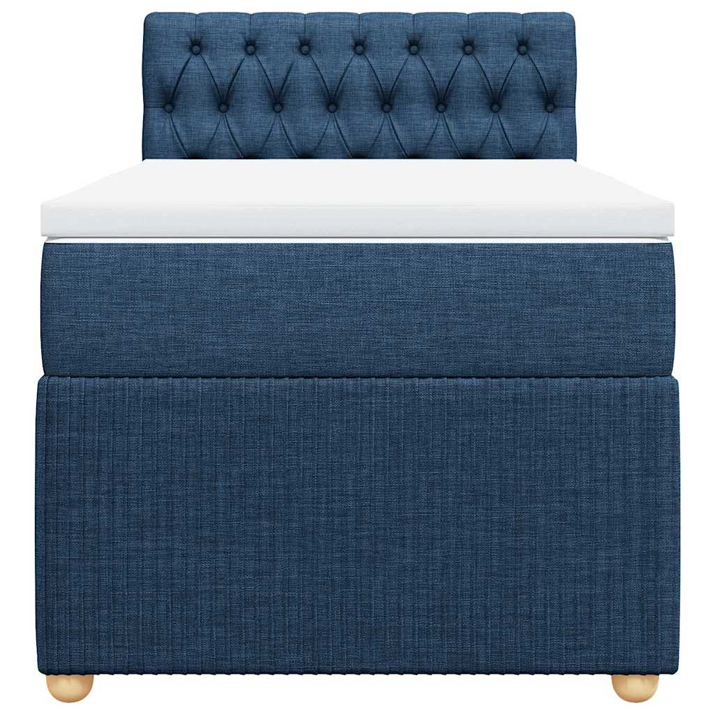 Cama com molas/colchão 80x200 cm tecido azul