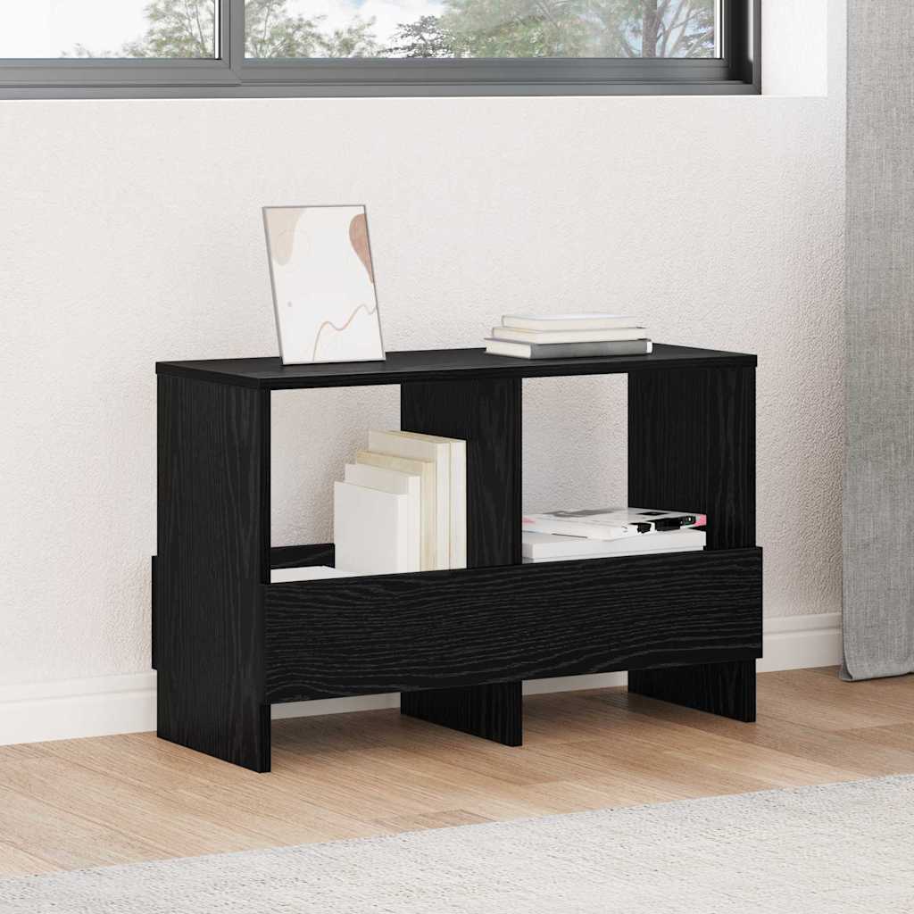 Estante de revistas carvalho preto 68,5 x 30 x 45 cm