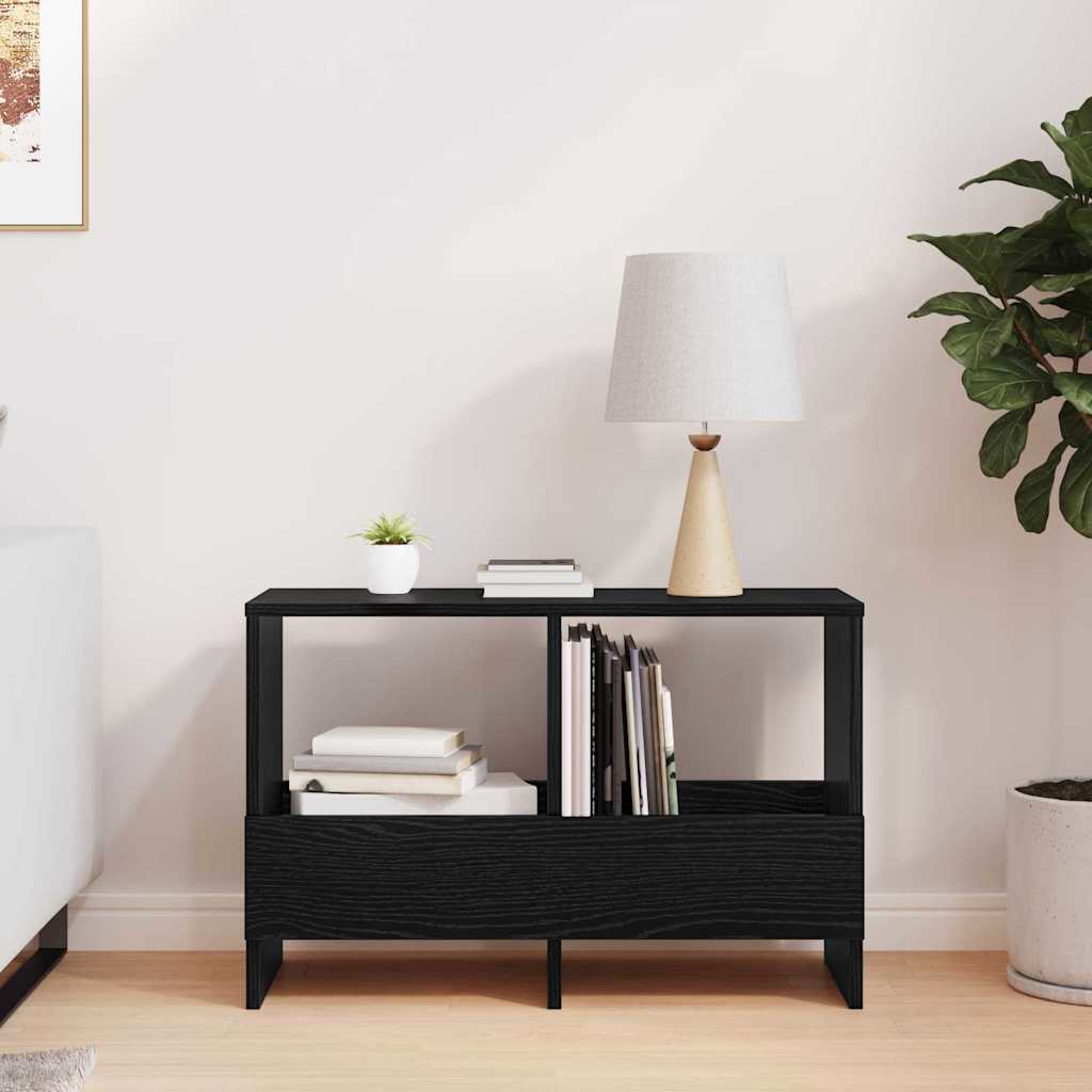 Estante de revistas carvalho preto 68,5 x 30 x 45 cm