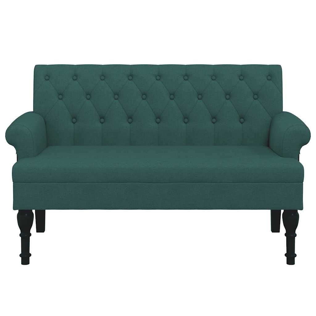 Banco com encosto 120x62x75,5 cm tecido verde-escuro