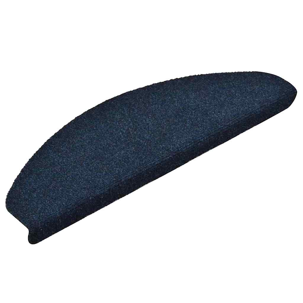 Tapetes de escada autoadesivos 15 peças 65x21x4 cm azul marinho semicircular grande