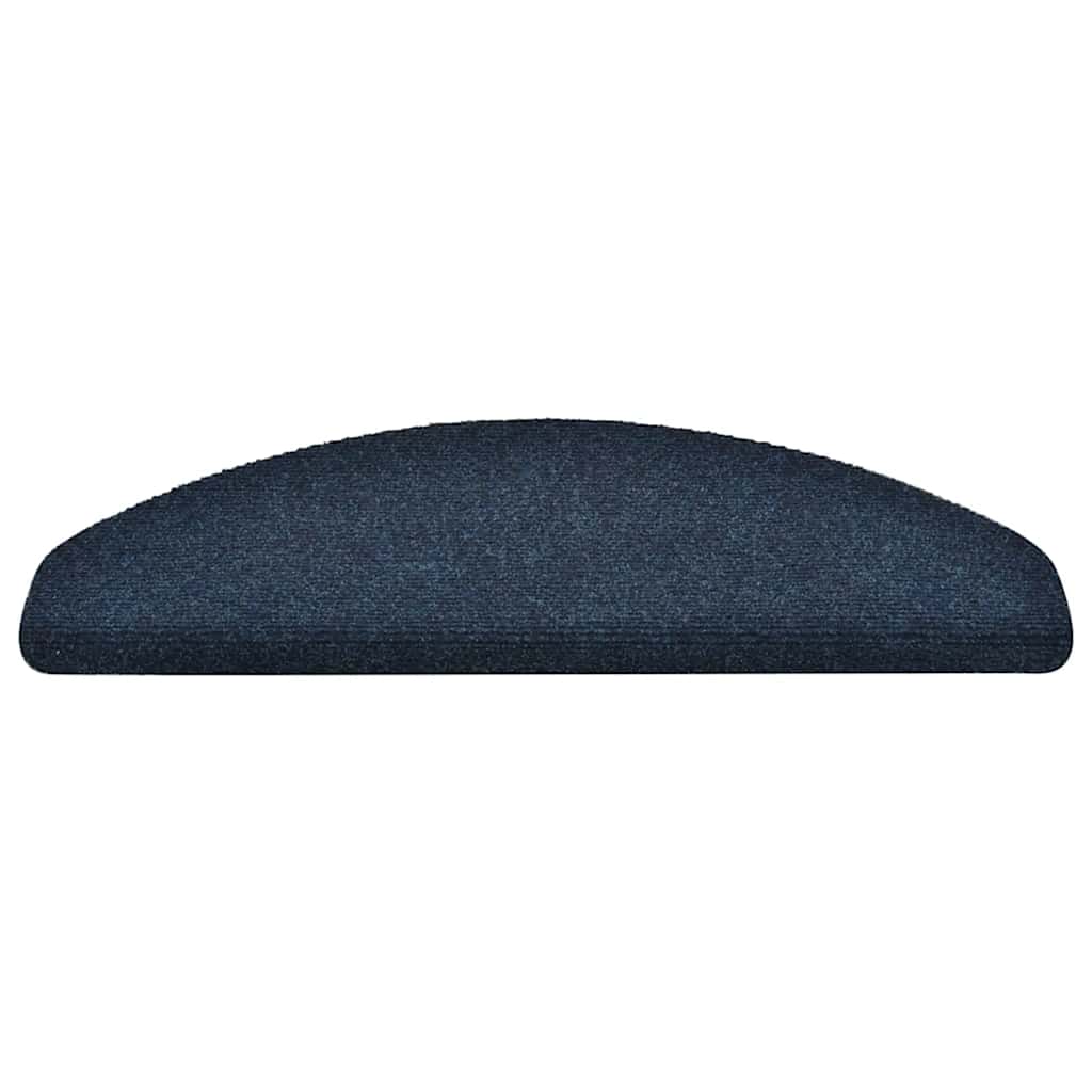 Tapetes de escada autoadesivos 15 peças 65x21x4 cm azul marinho semicircular grande