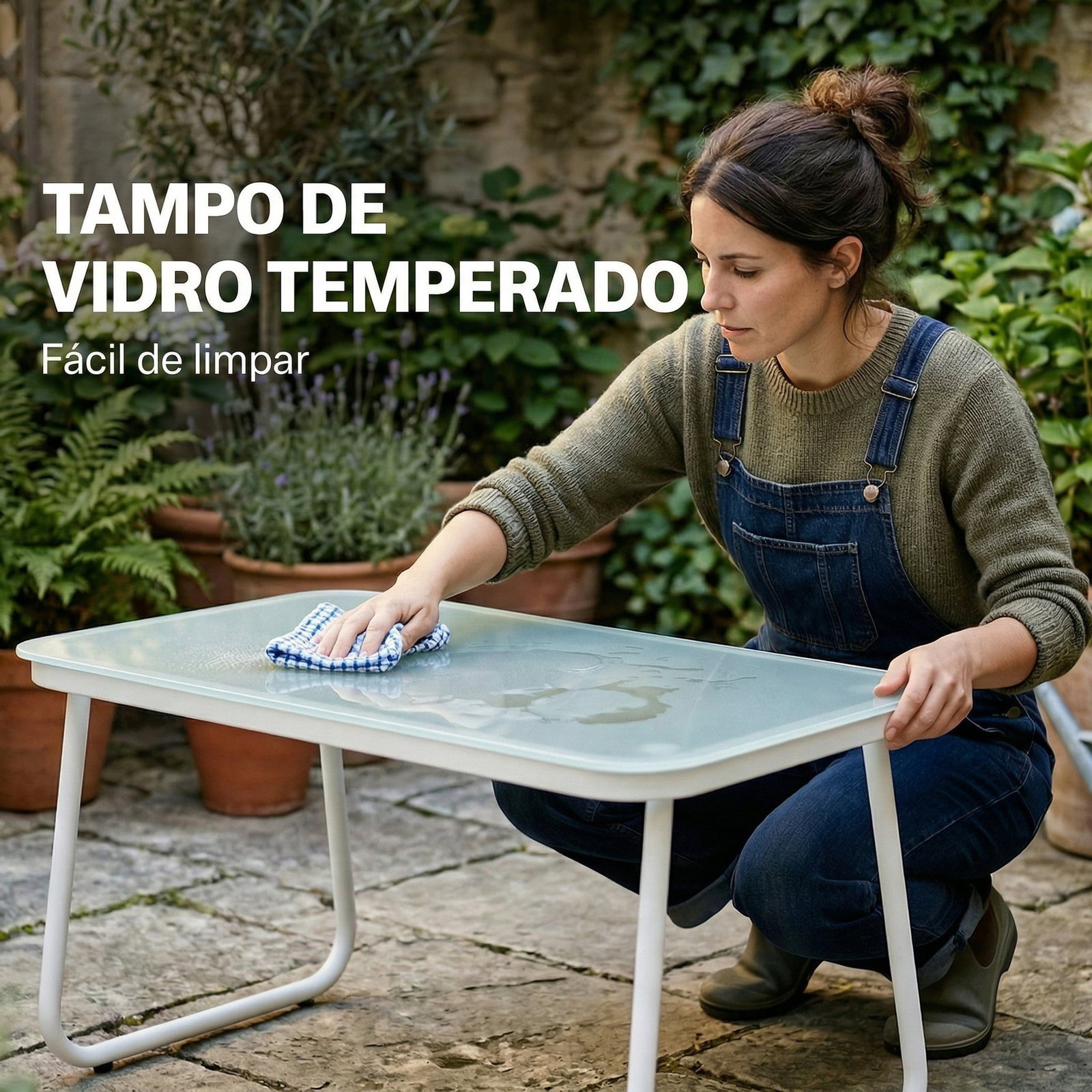 Conjunto de jardim exterior de 4 peças com sofá de 2 lugares, 2 poltronas e mesa de vidro temperado, tecido textilene cinzento claro