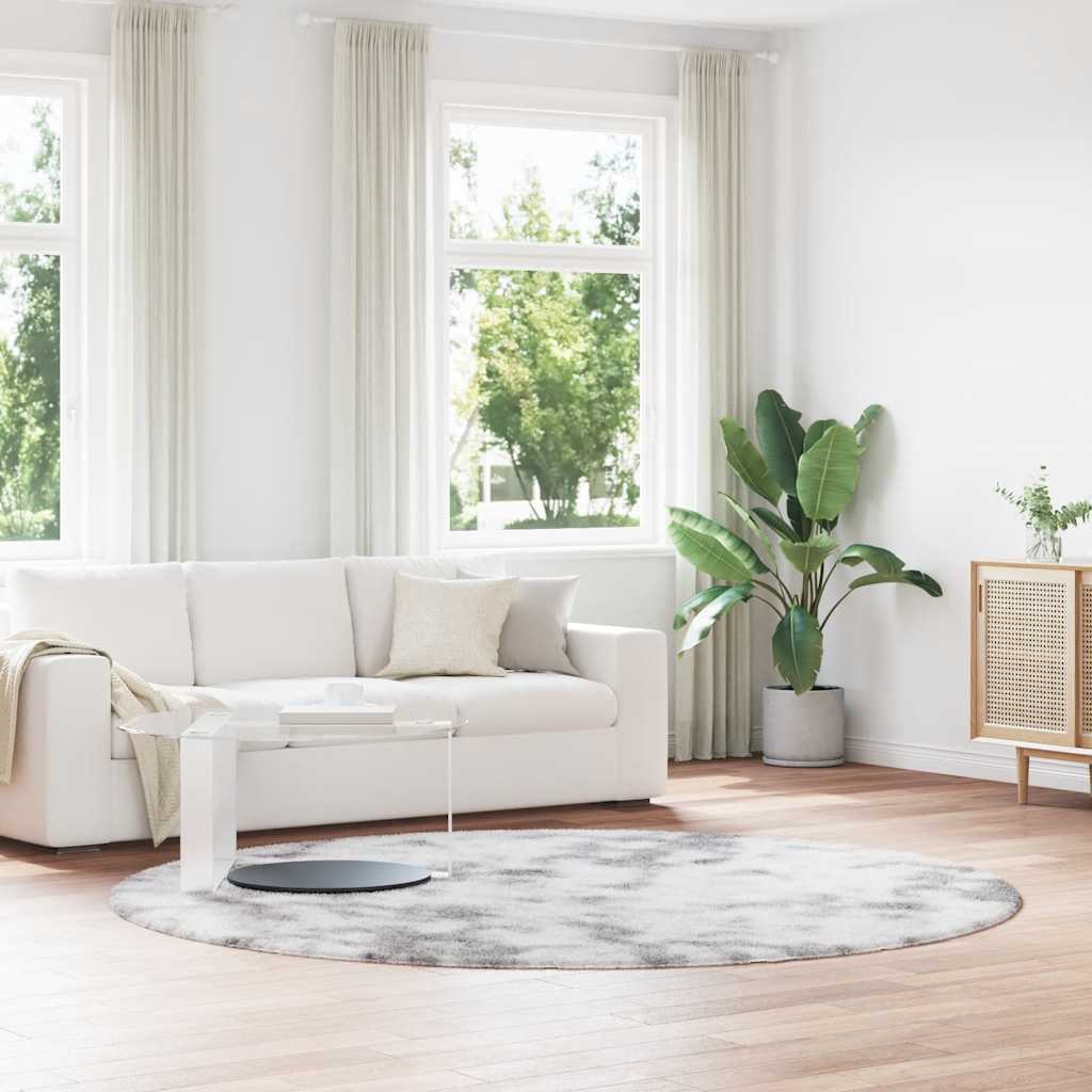 Tapete shaggy de pelo alto navarra 240x240cm cinzento prateado