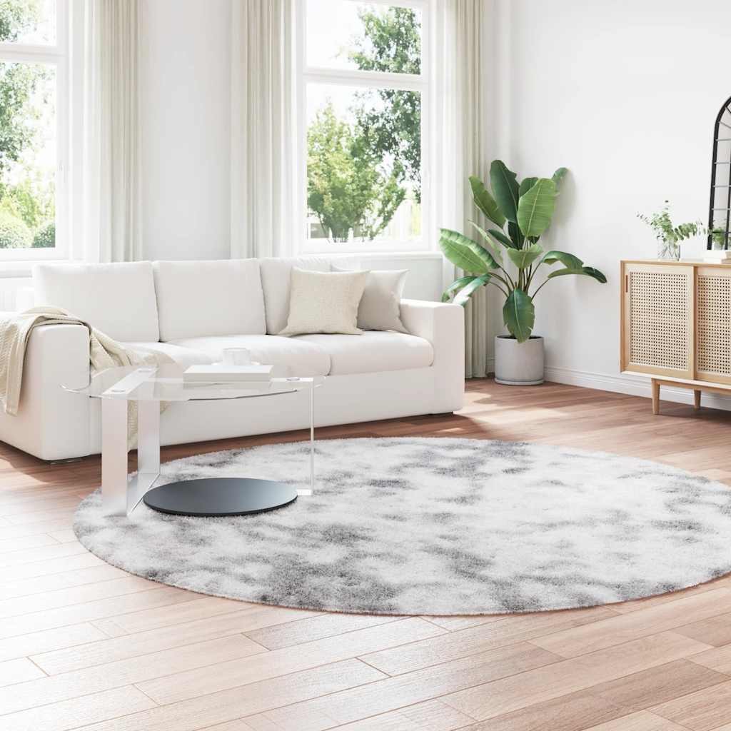 Tapete shaggy de pelo alto navarra 240x240cm cinzento prateado
