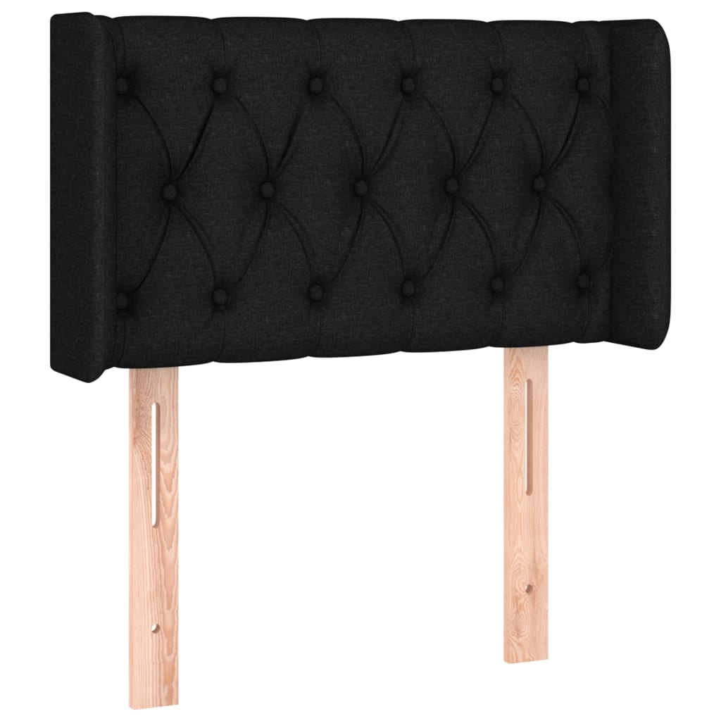 Cabeceira de cama c/ luzes LED tecido 83x16x78/88 cm preto