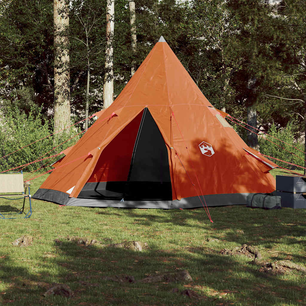 Tenda de campismo tipi para 4 pessoas impermeável laranja