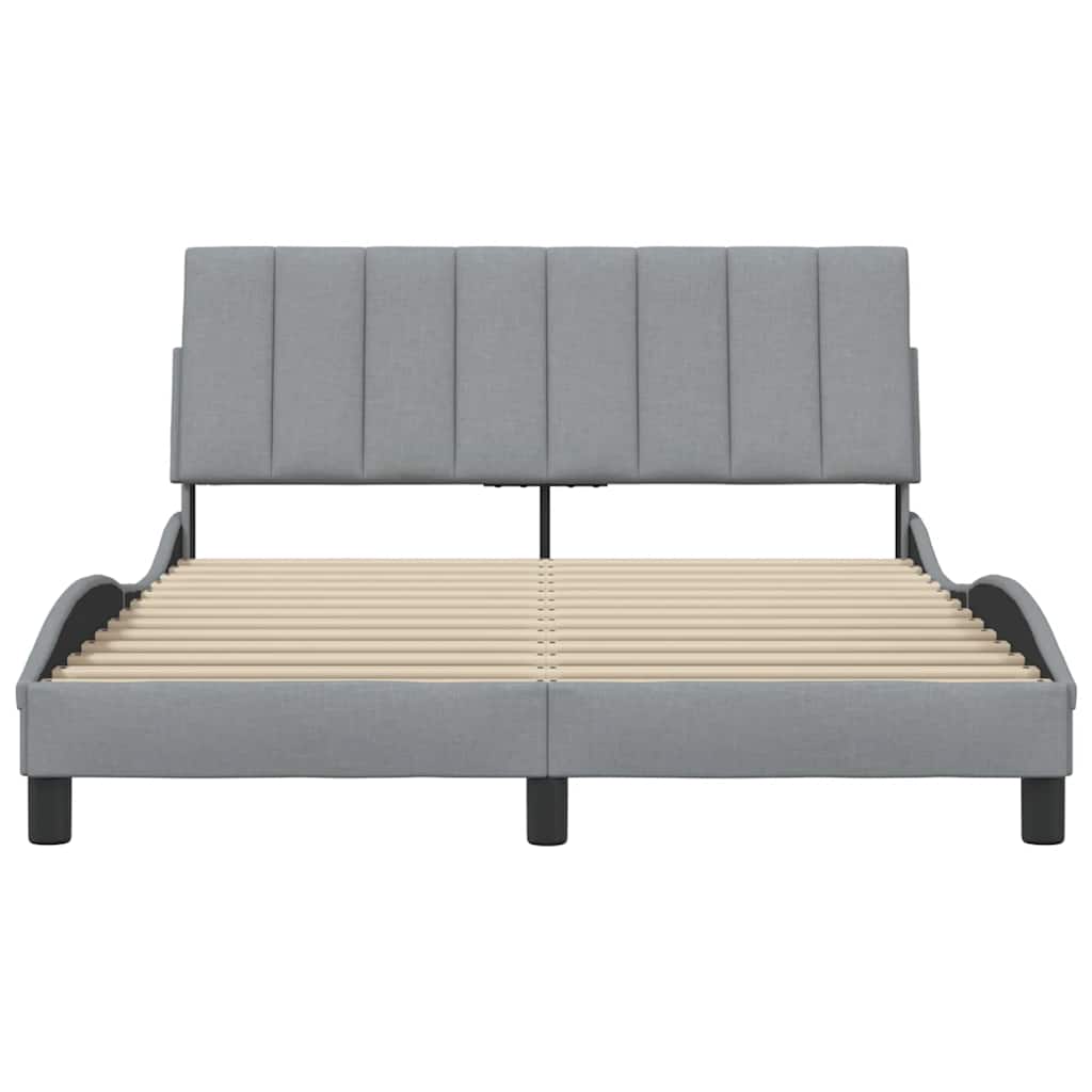 Estrutura de cama sem colchão hanko 120x200 cm tecido cinzento-claro