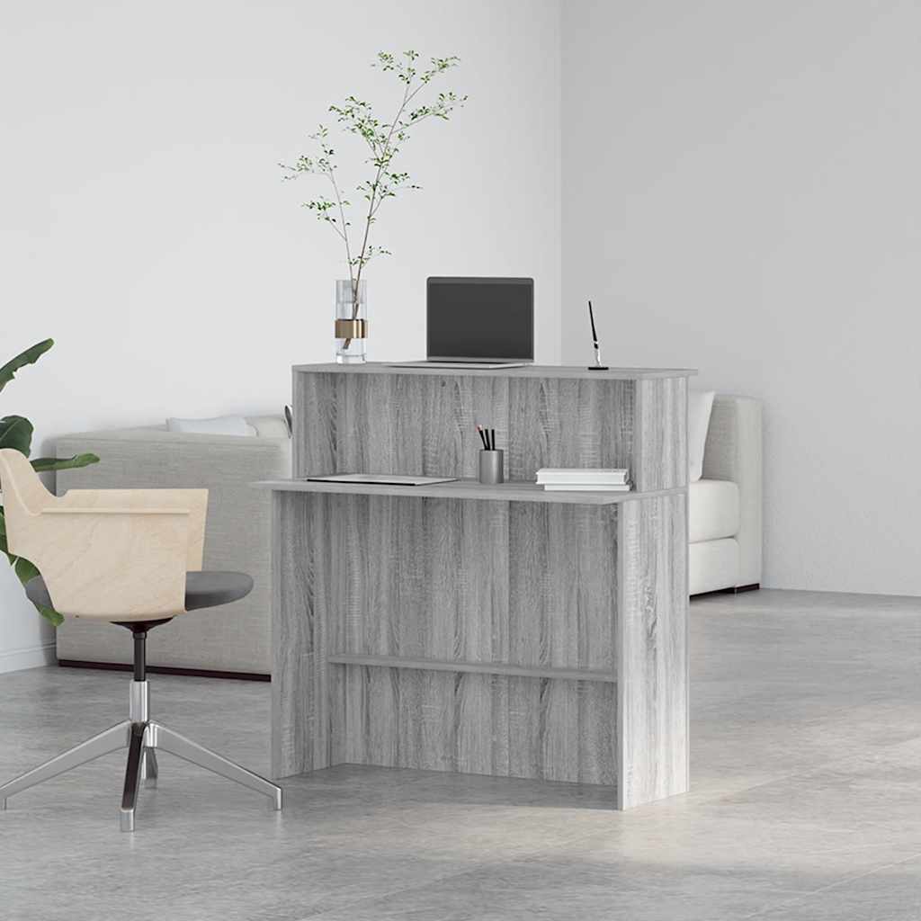Balcão recepção 100x50x103,5 cm deriv. madeira cinzento sonoma